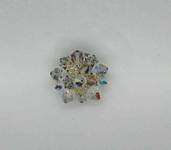 Exceptional Vintage Round Aurora Borealis Brooch - Lamoree’s Vintage