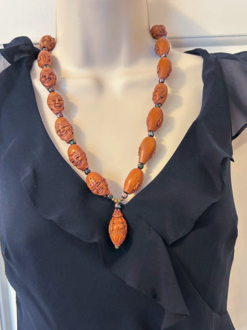 Unique Carved Olive Wood Prayer Beads Luohan Arhats