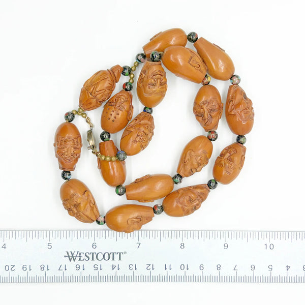 Unique Carved Olive Wood Prayer Beads Luohan Arhats