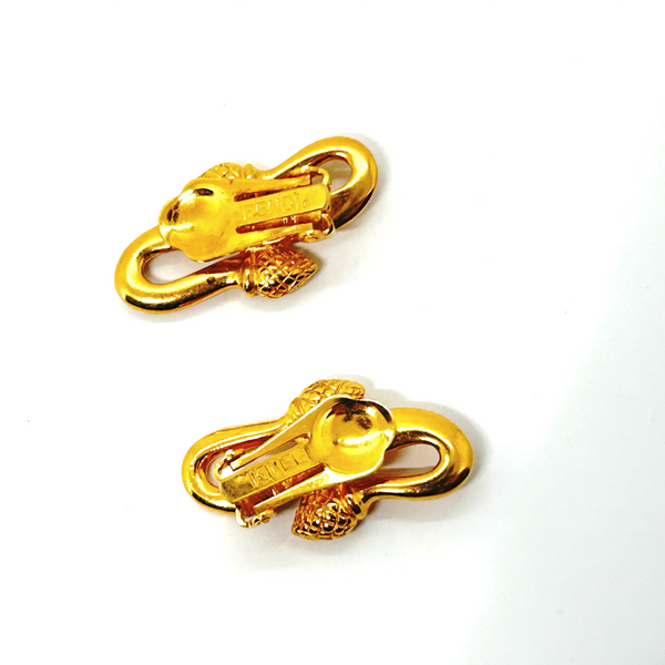 Double Knot Acorn Fendi Clip on Earrings