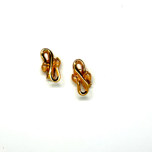 Double Knot Acorn Fendi Clip on Earrings