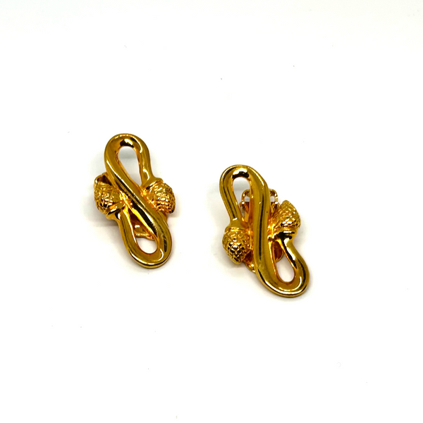 Double Knot Acorn Fendi Clip on Earrings