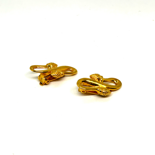 Double Knot Acorn Fendi Clip on Earrings