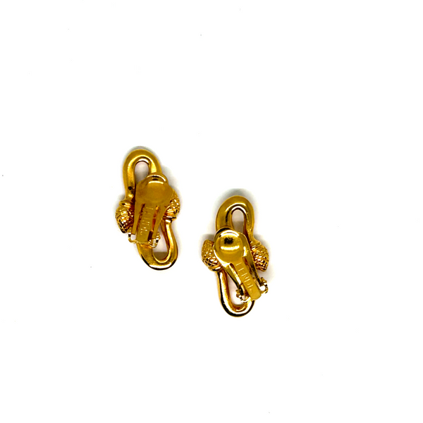 Double Knot Acorn Fendi Clip on Earrings