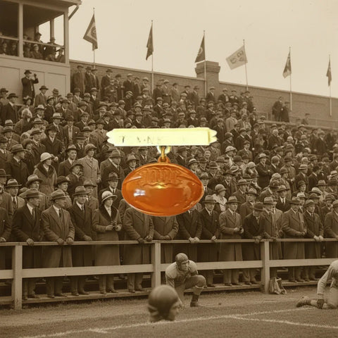 Perfect for 1930s football fans: our Vintage 1930s Football Fan Brooch provides a charming, playful accessory to showcase your football spirit. Shop today!