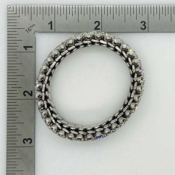 Sparkling Vintage Four Row Expansion Rhinestone Bracelet