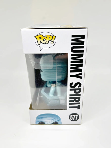This is a great Funko Pop! figure of Mummy Spirit from Disney's Haunted Mansion. It is #577, and FAC -0535571-19206. Ages 3+. The character is also known as Prince Amenmose, who resides in the Graveyard near the titular Haunted Mansion.Made in Vietnam, suitable for ages 3+. Never removed from box.