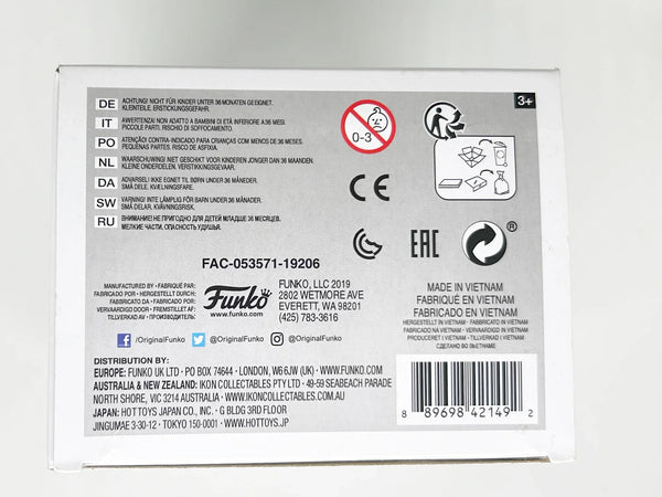 This is a great Funko Pop! figure of Mummy Spirit from Disney's Haunted Mansion. It is #577, and FAC -0535571-19206. Ages 3+. The character is also known as Prince Amenmose, who resides in the Graveyard near the titular Haunted Mansion.Made in Vietnam, suitable for ages 3+. Never removed from box.