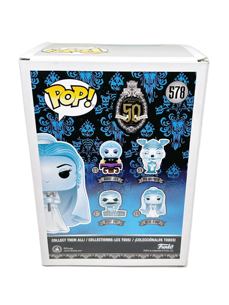 Here is Funko Pop! Constance Hatchaway (aja The Black Widow Bride)&nbsp; from Disney's The Haunted Mansion. FAC-053571- 19206. This figure was never removed from the box, and is vaulted.