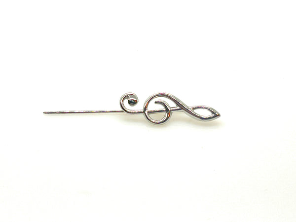 G or Treble Clef Music Note Two Tone Stickpin