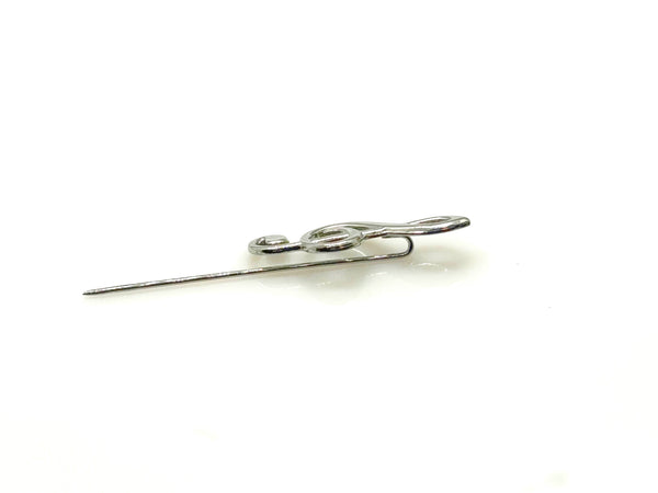 G or Treble Clef Music Note Two Tone Stickpin