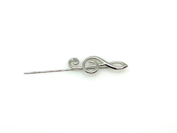 G or Treble Clef Music Note Two Tone Stickpin