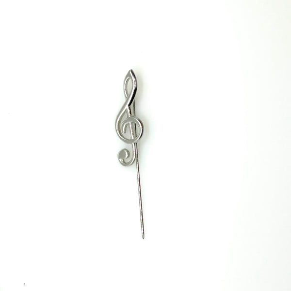 G or Treble Clef Music Note Two Tone Stickpin