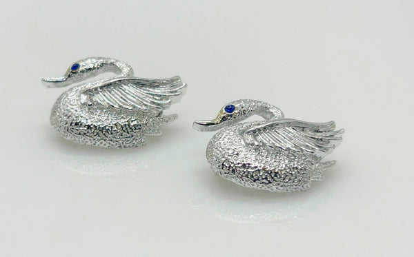 Pair of Gerry’s Vintage Silver Tone Swan Scatter Pins