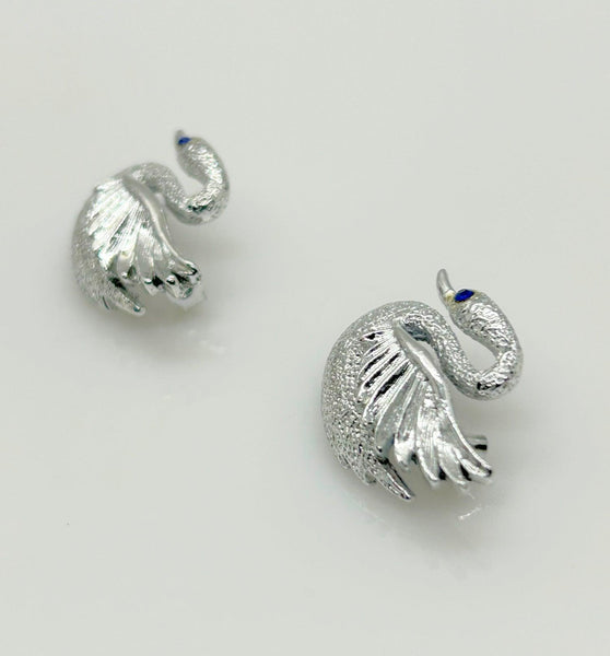 Pair of Gerry’s Vintage Silver Tone Swan Scatter Pins