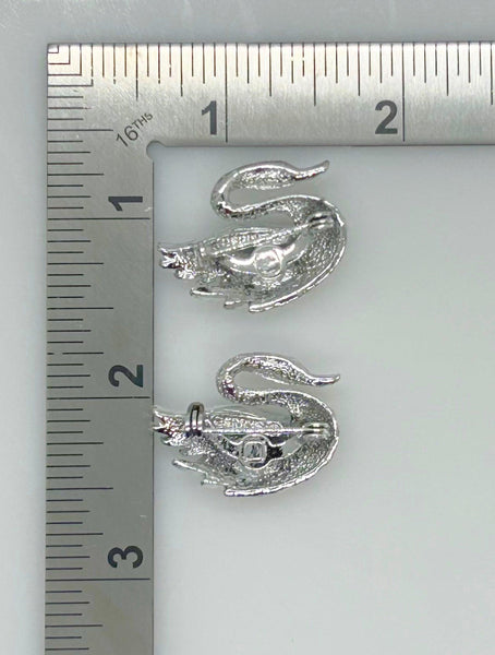 Pair of Gerry’s Vintage Silver Tone Swan Scatter Pins