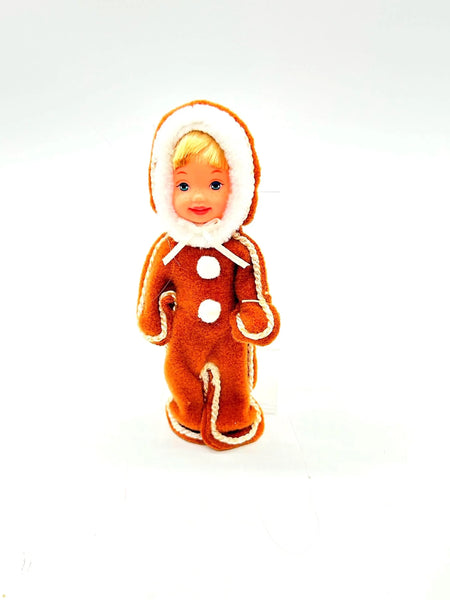 Here's the 2001 Mattel "Barbie in The Nutcracker" Kelly's Tommy as Gingerbread Boy. This charming 4.5-inch Tommy doll is exquisitely dressed in a delightful gingerbread boy outfit