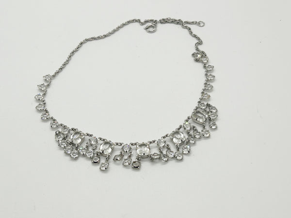 Glittering Art Deco Antique Open Back Crystal Necklace