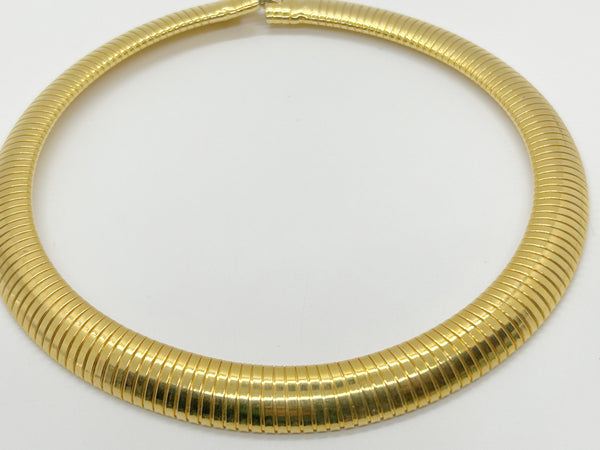 Vintage Ellen Kiam Gold Tone Collar Necklace Stretch Choker