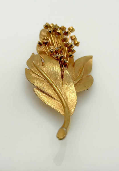 Golden Bouquet of Flowers with Rhinestones Vintage Brooch - Lamoree’s Vintage