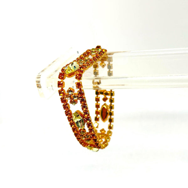 Showstopper Vintage Golden Rhinestone Parure Free Shipping
