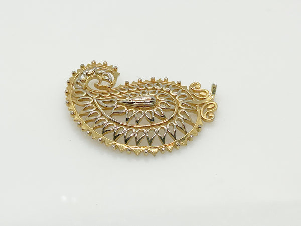 Vendome Gold Paisley Vintage Brooch