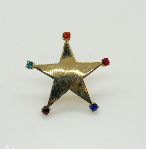 Sheriff of Style Star Vintage Rhinestone Brooch