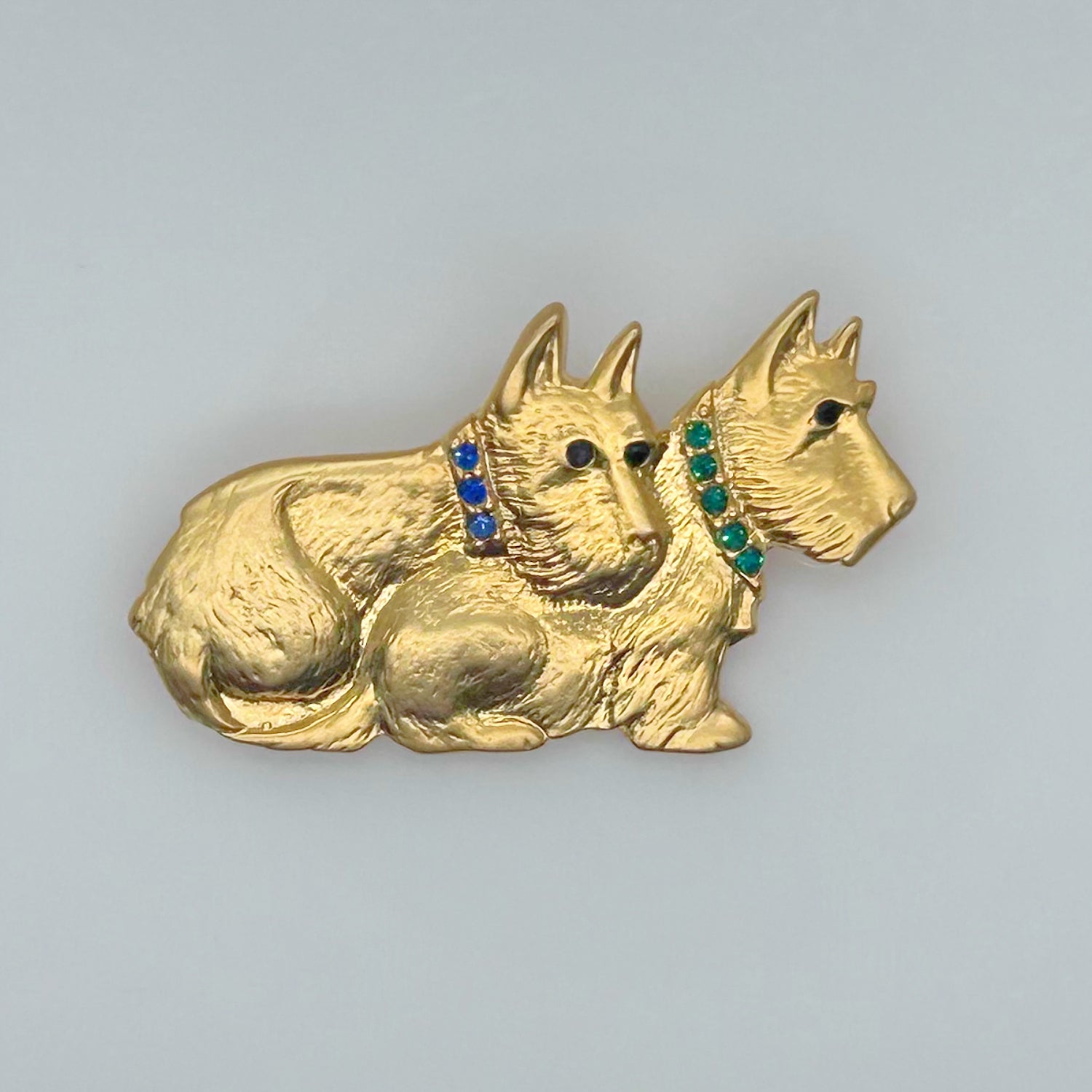 Adorable Golden Terrier Dogs Vintage Brooch