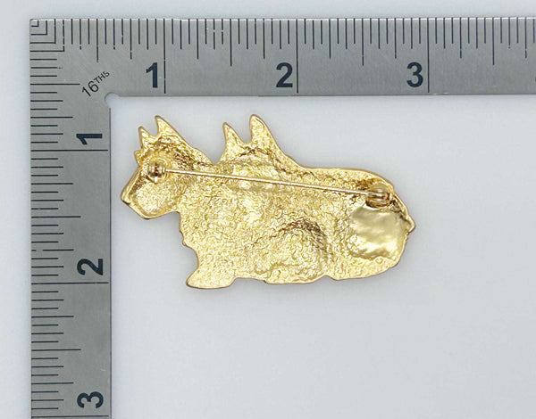 Adorable Golden Terrier Dogs Vintage Brooch