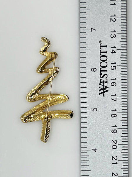 Stylish Shiny Gold Abstract Wave Brooch