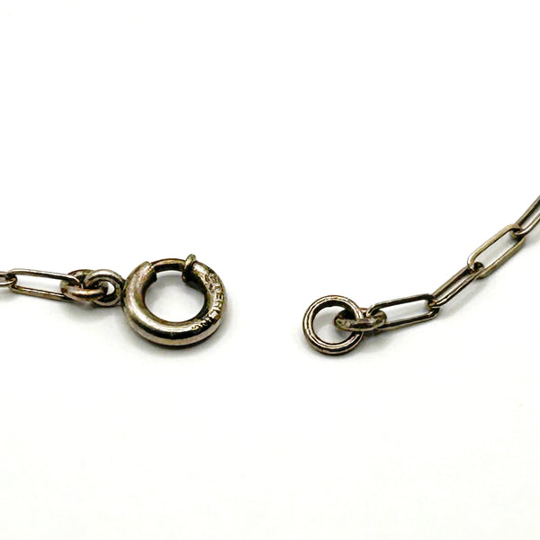 Antique Clear Crystal Sparkling Sterling Necklace with Glittering Drop