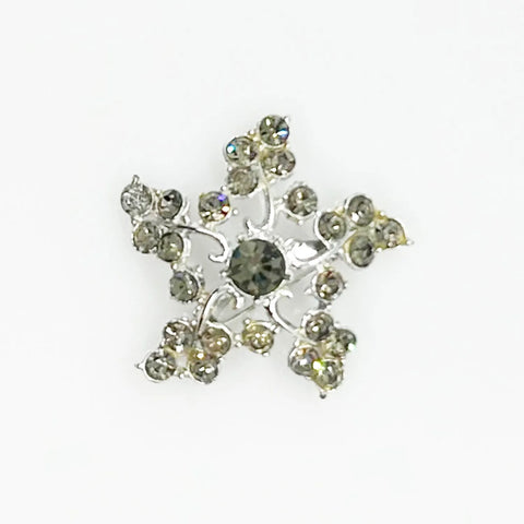 Vintage Sparkling Gray Rhinestone Star Brooch