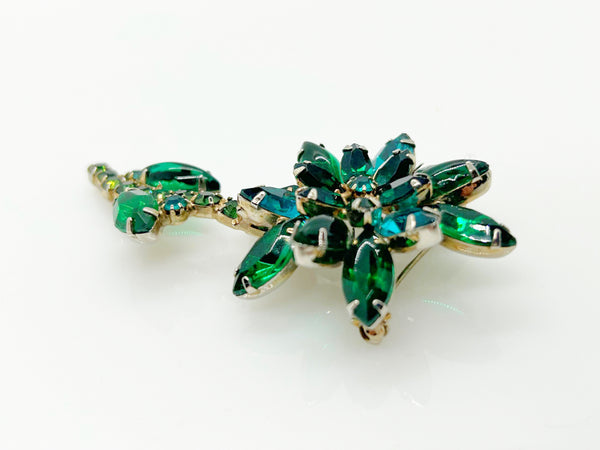 Vintage Juliana Style Green Layered Flower Brooch