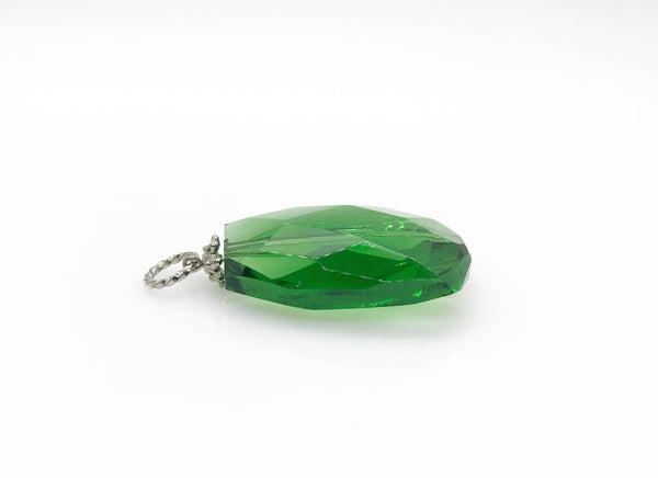 Deep Green Glass Vintage Pendant