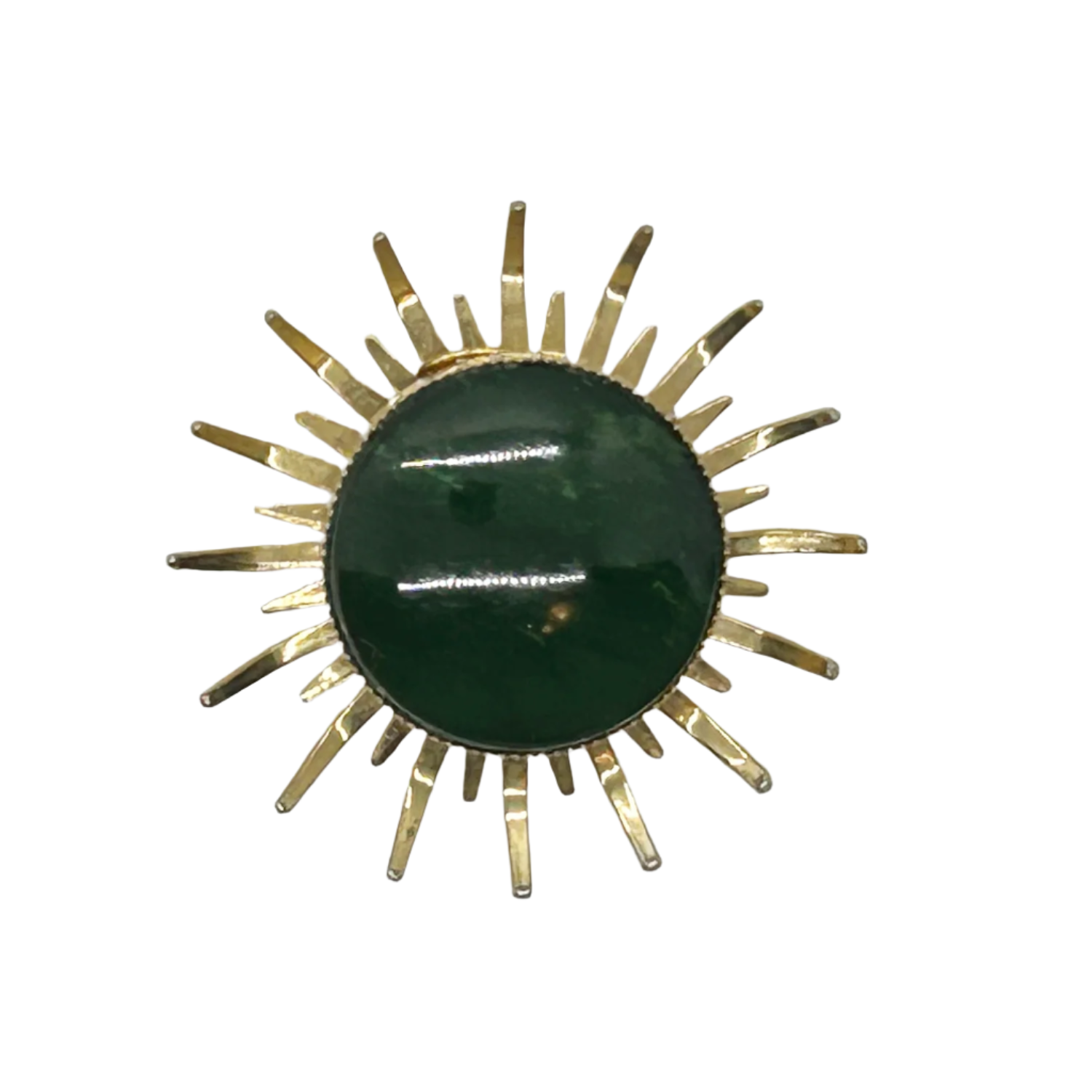 Vintage Abstract Brooch with Green Center