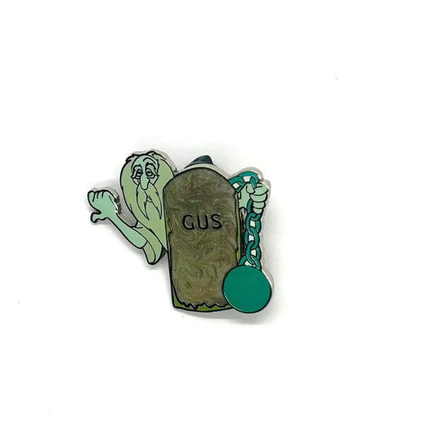 This delightful enamel pin captures one of Disney's most beloved characters from the classic Haunted Mansion! It is an Open Edition pin from the Magic Kingdom's Haunted Mansion Interactive Graveyard Mystery Collection. 