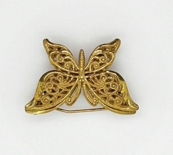 Haskell Vintage Gold Tone Layered Butterfly Brooch