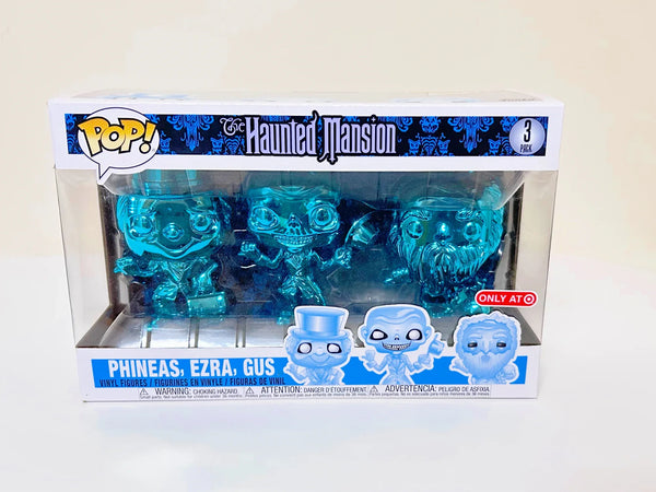 Funko pop! Disney Haunted Mansion Three pack Target Exclusive (NRFB) - Celebrate the 50th Anniversary with chrome blue Hitchhiking Ghosts. Limited edition collectible. Shop now!