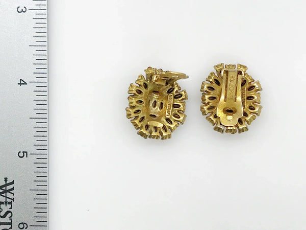 Vintage Hollycraft Golden Rhinestone Earrings