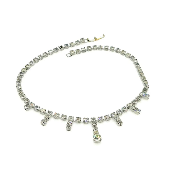 Vintage Elegant Rhinestone Drops Necklace