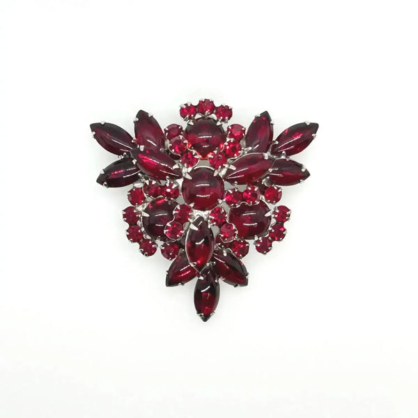 Vintage Juliana Luscious Red Cabochons Brooch