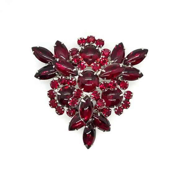 Vintage Juliana Luscious Red Cabochons Brooch
