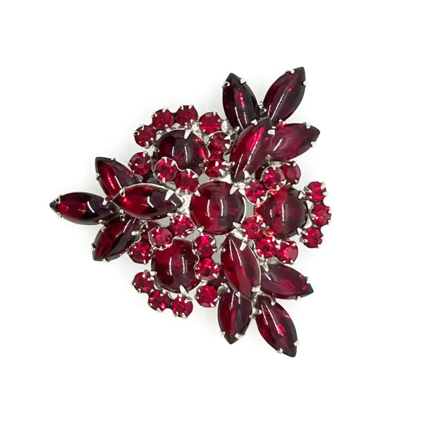 Vintage Juliana Luscious Red Cabochons Brooch