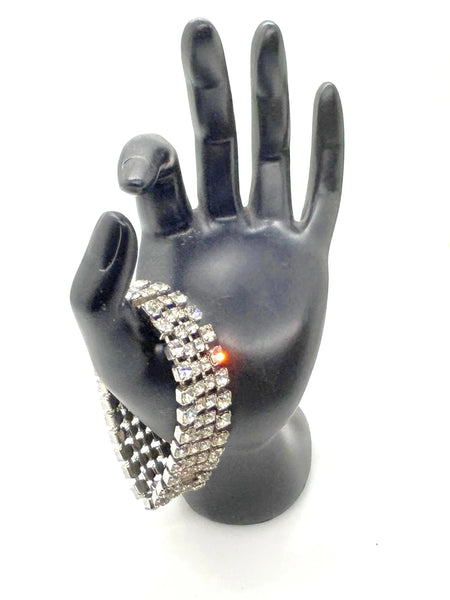 Four Row Vintage Rhinestone Bracelet