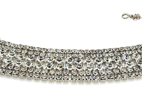 Vintage Shocking Bright Six Row Rhinestone Bracelet