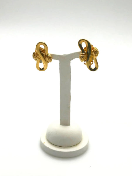 Double Knot Acorn Fendi Clip on Earrings