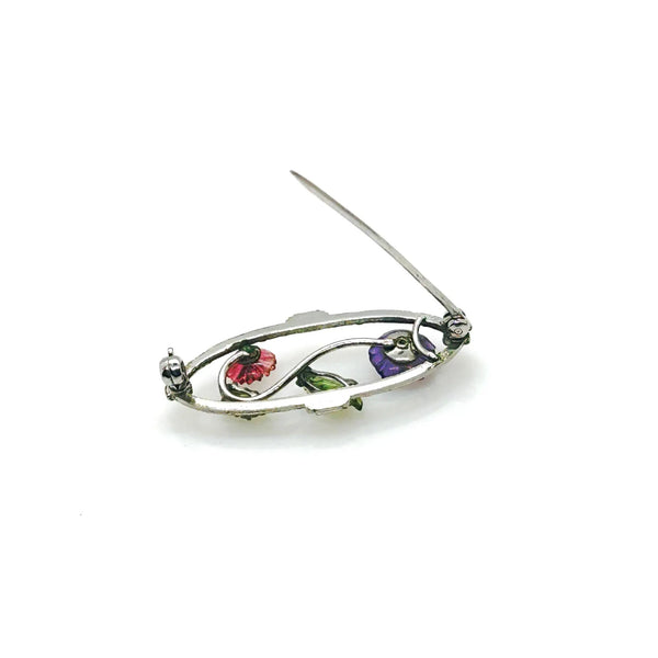 Perfect for vintage jewelry lovers: our Antique Springtime Floral Brooch provides early 20th century elegance with colorful blooms and sparkling marcasite. Shop today!