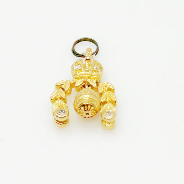 Regal Imperial Pendant with Sparkling Crown and Drops