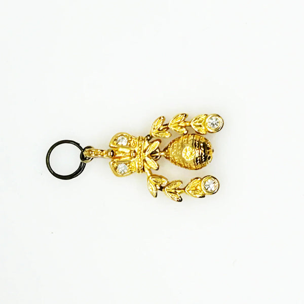 Regal Imperial Pendant with Sparkling Crown and Drops