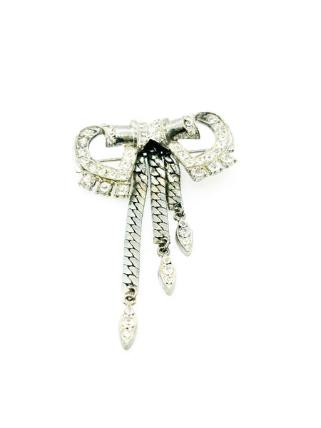 Vintage Art Deco Bow Brooch with Dangles - Lamoree’s Vintage